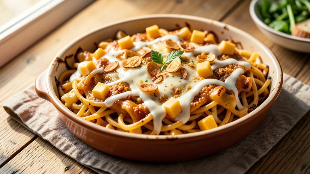Baked Spaghetti Mac and Cheese Recipe: Crispy Top, Gooey Pulls in One Pan
