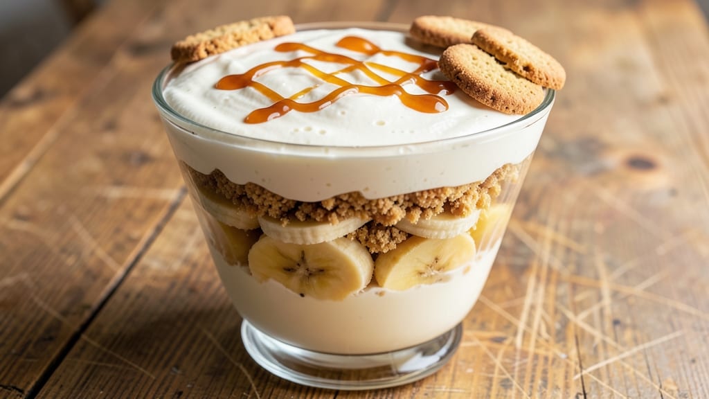 Banana Pudding With Cream Cheese And Chessmen Cookies Recipe: Vanilla-Whipped Layers and Crunchy Cookie Crust