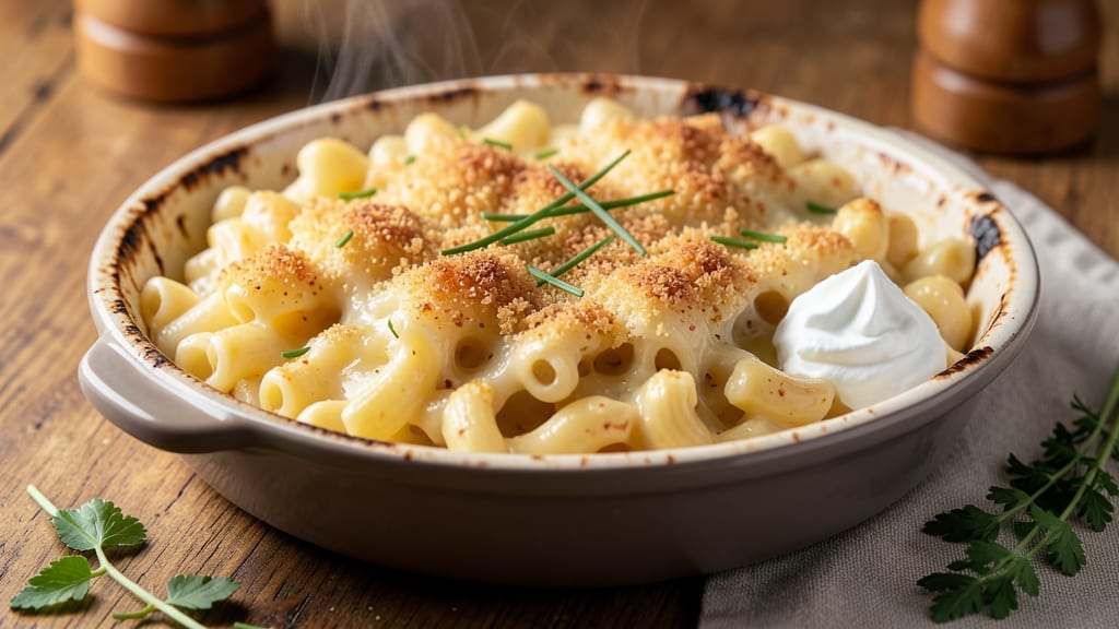 Baked Macaroni and Cheese Recipe with Panko Bread Crumbs: Triple-Layered Crunch and Melty Cheese Rivers