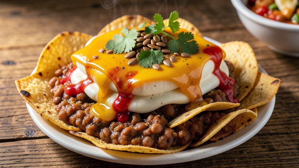 Bean and Cheese Nachos Recipe: Crunchy Tortilla Stacks With Three Cheese Pull-Apart Magic