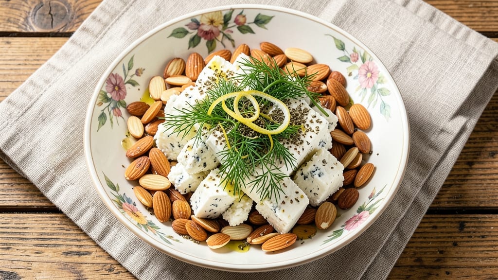 Almond Feta Cheese Recipe: Crunchy Nutty Top With Salty Tang