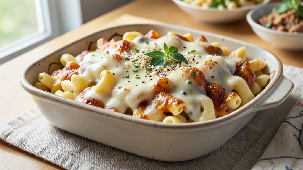 Baked Four Cheese Mac and Cheese Recipe: Crispy Breadcrumbs Over Gooey Gouda Streaks