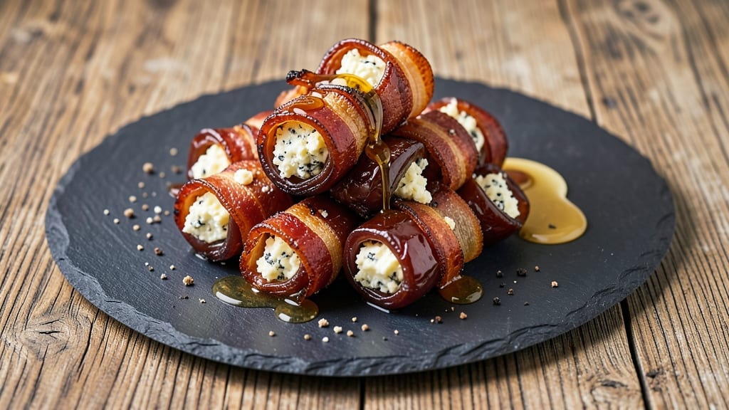 Bacon-Wrapped Dates Stuffed With Blue Cheese Recipe: Sweet-Savory Bites With Crunchy Crust