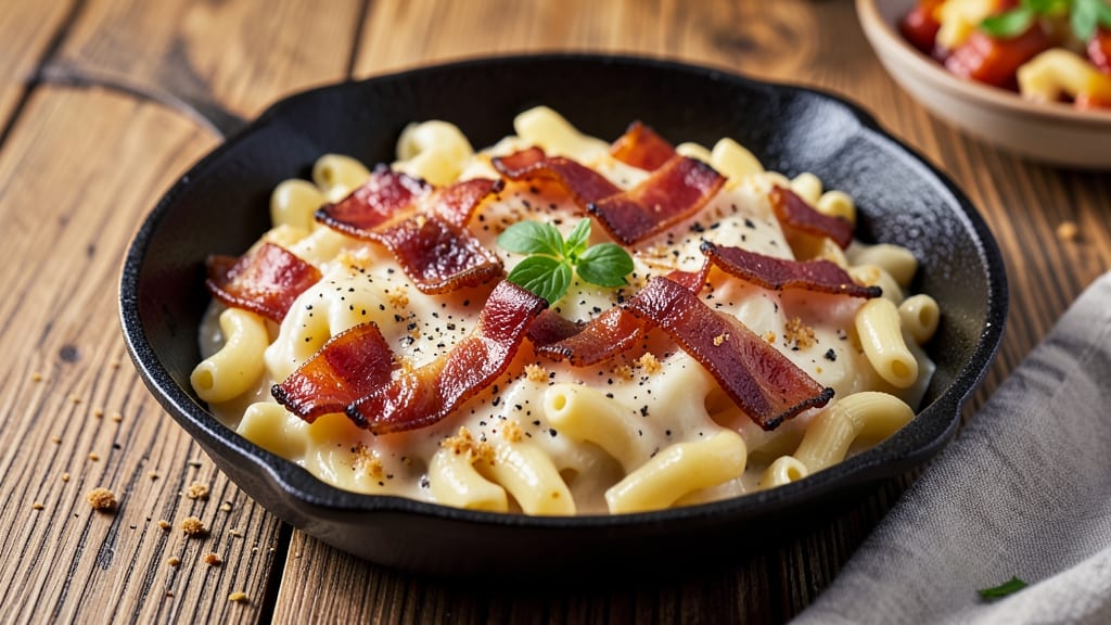 Bacon Gouda Mac and Cheese Recipe: Smoky Crispy Top and Melty Pull-Apart Layers