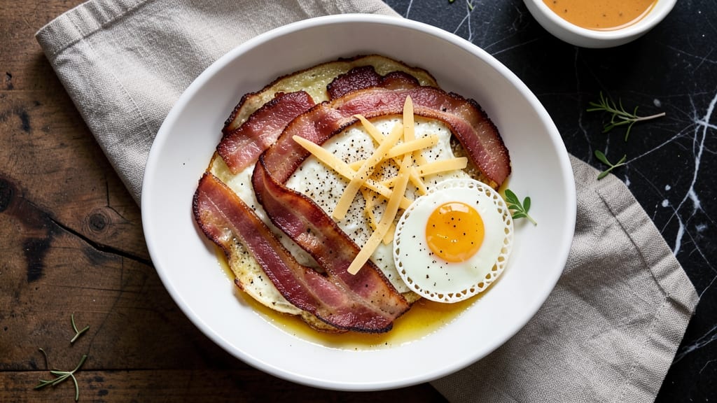 Bacon Egg and Cheese Omelet Recipe: Fluffy Layers With Crispy Bacon Bites
