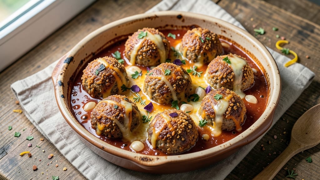 Baked Cheese Meatballs Recipe: Crispy Crust, Gooey Pull-Apart Bites