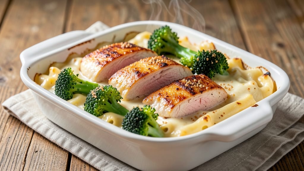 Baked Mac and Cheese With Chicken and Broccoli Recipe: One-Pan Protein-Packed Dinner