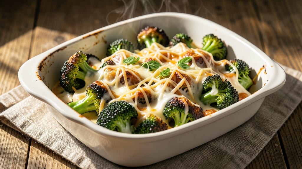 Baked Broccoli With Cheese Sauce Recipe: One-Pan Crispy-Topped Cheesy Bites