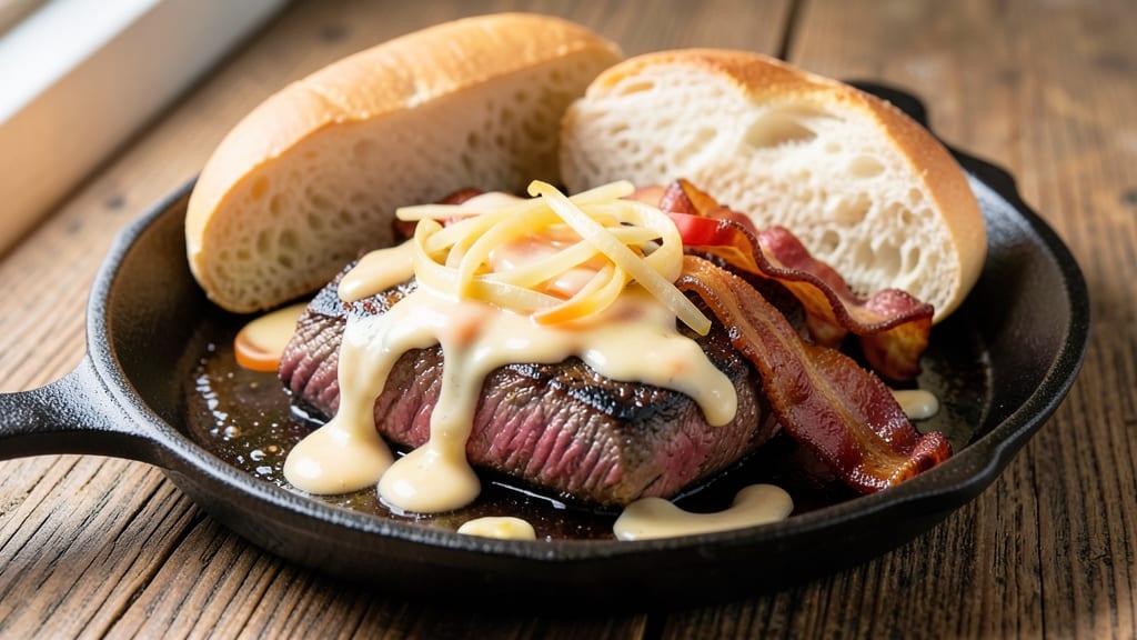 Bacon Cheese Steak Recipe: Crispy Bacon and Melted Cheese Layers