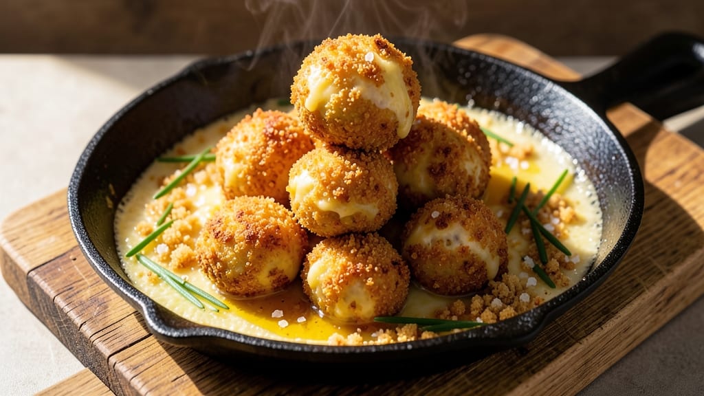 American Cheese Balls Recipe: Crispy Breadcrumb Shells With Gooey Pull-Apart Cheese