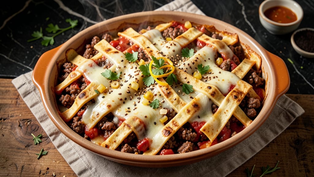 Beef and Cheese Enchilada Casserole Recipe: Crispy Top, Gooey Pull-Apart Layers