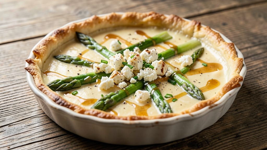 Asparagus and Goats Cheese Quiche Recipe: Crispy Rustic Crust With Tangy Herbed Filling