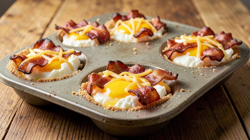 Bacon Egg and Cheese Breakfast Cups Recipe: Crispy Edges and Runny Yolk Magic