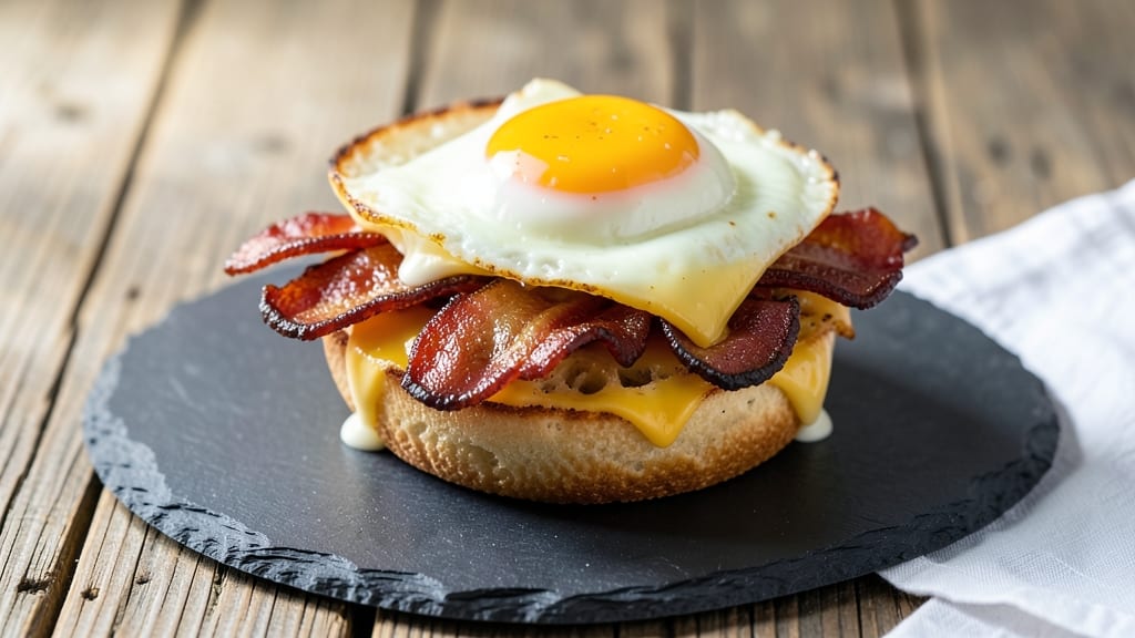 Bacon, Egg, and Cheese McMuffin Recipe: Crispy English Muffin Crust With Runny Yolk Magic