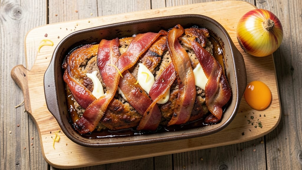 Bacon-Wrapped Meatloaf Stuffed With Babybel Cheese Recipe: Crispy Crust, Melty Pull-Apart Centers