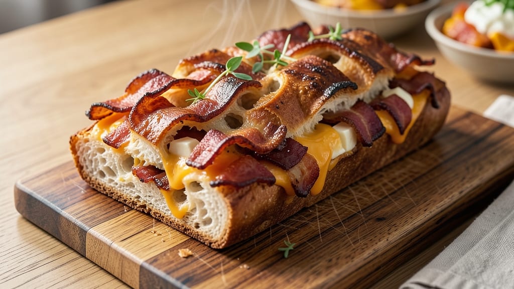 Bacon and Cheese Pull Apart Bread Recipe: Crispy Crust, Stretchy Cheese Rivers