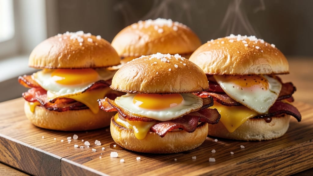 Bacon Egg and Cheese Sliders Recipe: Mini Breakfast Sandwiches With Crispy Edges