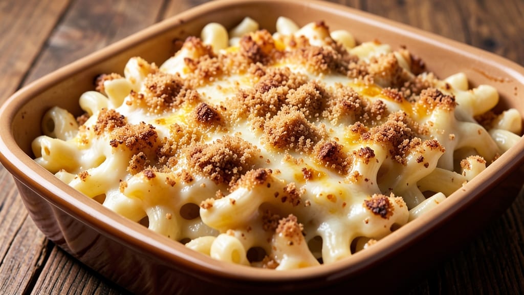 Baked Creamy Mac and Cheese Recipe with Bread Crumbs: Crispy-Topped Pull-Apart Magic