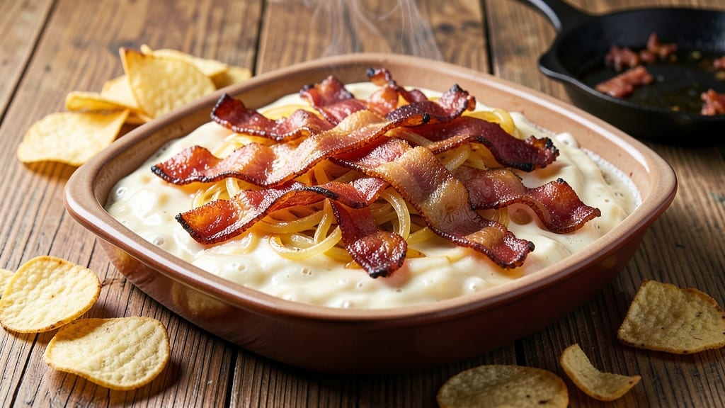 Baked Bacon Cheese Onion Dip Recipe: Crispy Top, Gooey Pulls in 25 Minutes