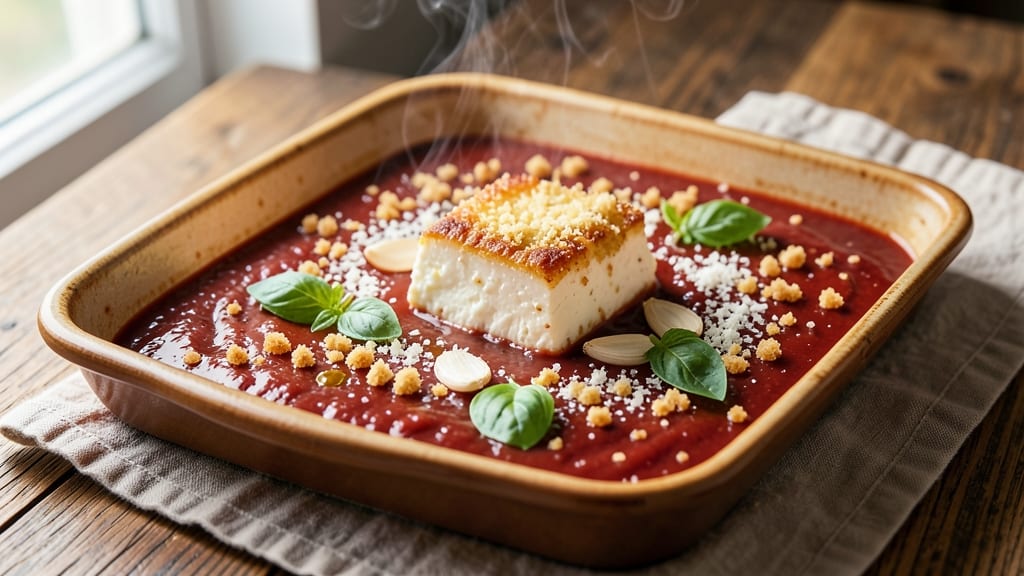 Baked Goat Cheese and Marinara Recipe: Crispy Top, Gooey Pull-Apart Bites