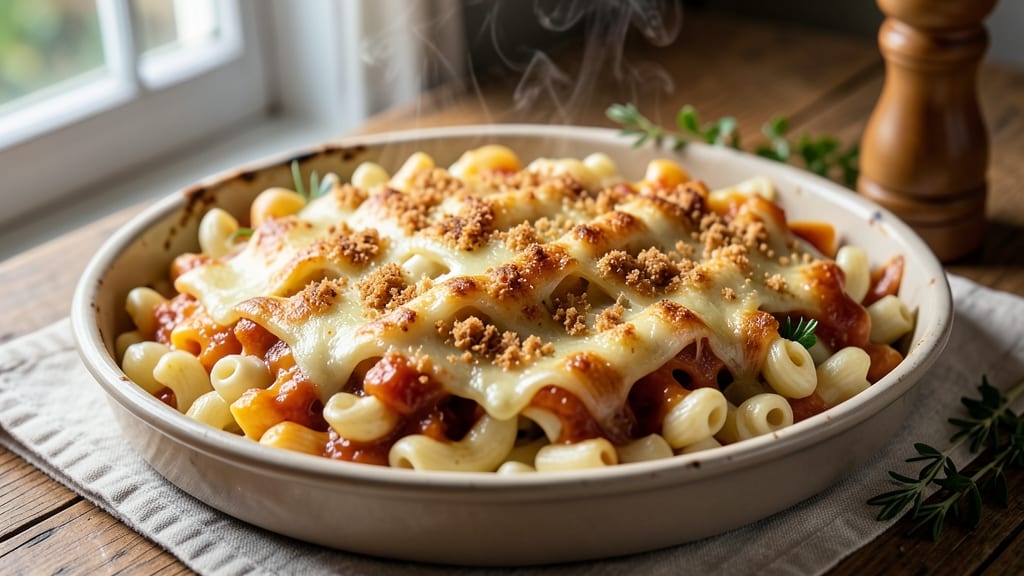 Baked Macaroni and Three Cheese Recipe: Crispy-Topped Cheese Pull-Apart Magic