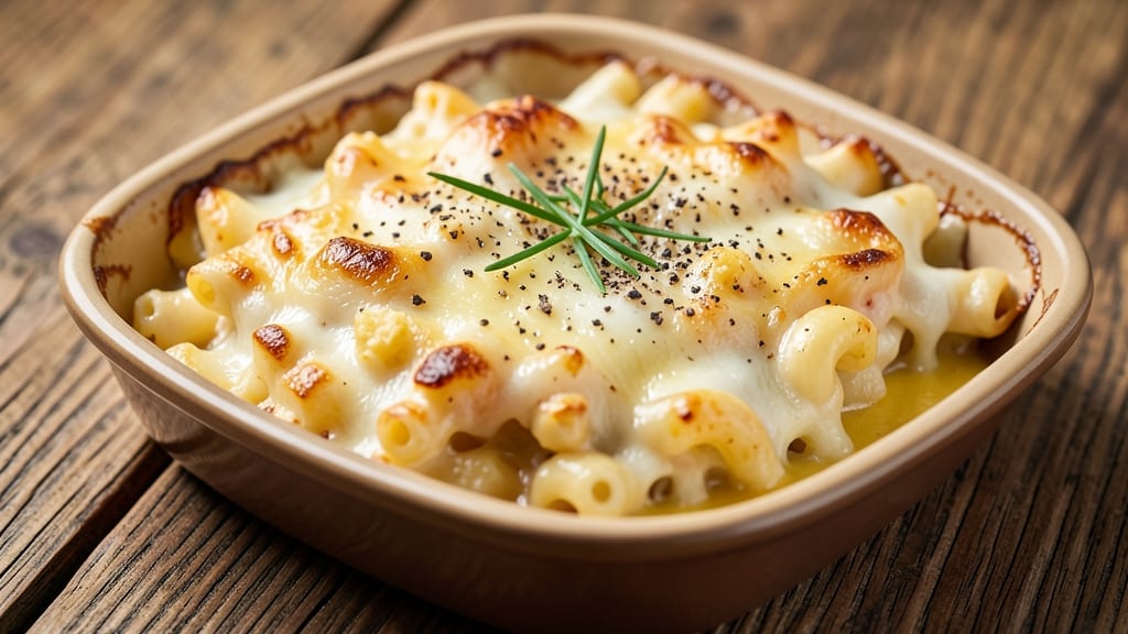Baked Mac and Cheese Recipe with Cheddar and Gruyere: Crispy Breadcrumbs Over Nutty Cheese Rivers