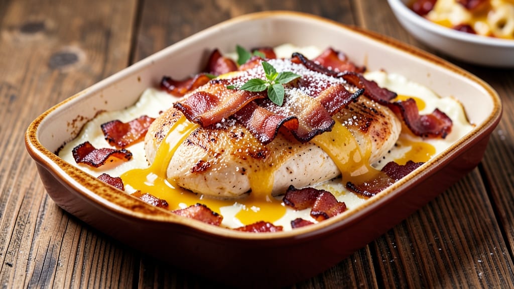 Baked Chicken With Bacon and Cheese Recipe: Crispy Top, Gooey Pull-Apart Bites