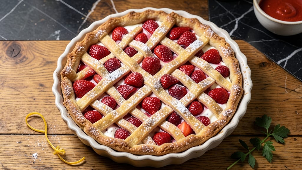 Amish Strawberry Cream Cheese Pie Recipe: Rustic Crust, Bursting Berries, and Velvety Filling