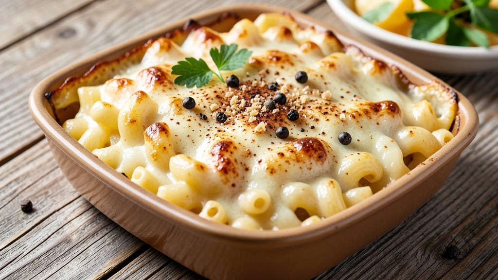 Baked Mac and Cheese Recipe with Seasoning: Crispy Top, Gooey Pulls in One Pan
