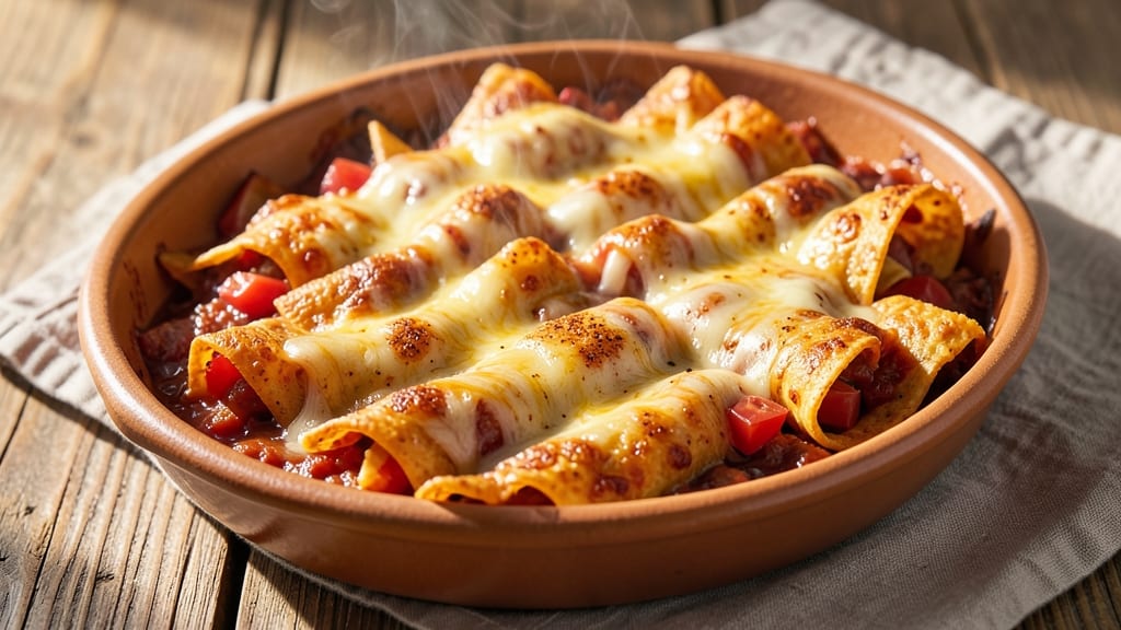 Amy's Cheese Enchiladas Copycat Recipe: Crispy Tortilla Shells With Gooey Cheddar Rivers