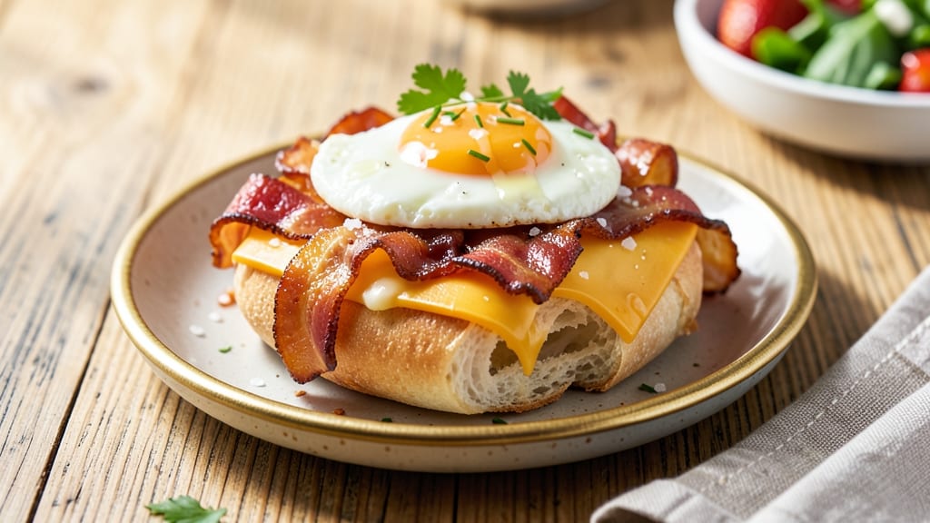 Bacon Egg and Cheese on a Roll Recipe: Crispy-Topped Breakfast Sandwiches in 10 Minutes