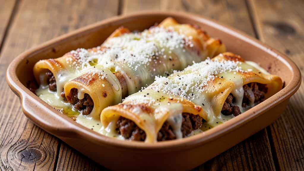Beef and Cheese Manicotti Recipe: Cheesy Stuffed Pasta with Crispy Baked Top
