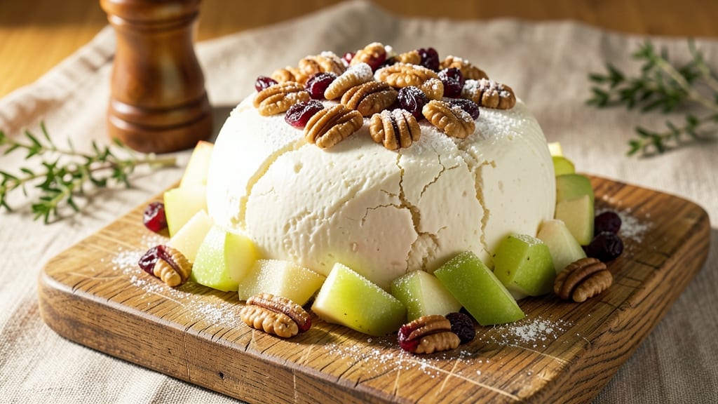 Apple Pecan Cranberry Holiday Cheese Ball Recipe: Festive Bite-Sized Holiday Party Staple