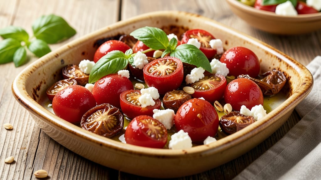 Baked Grape Tomatoes Feta Cheese Recipe: Sun-Dried Sweetness and Salty Crunch Bites