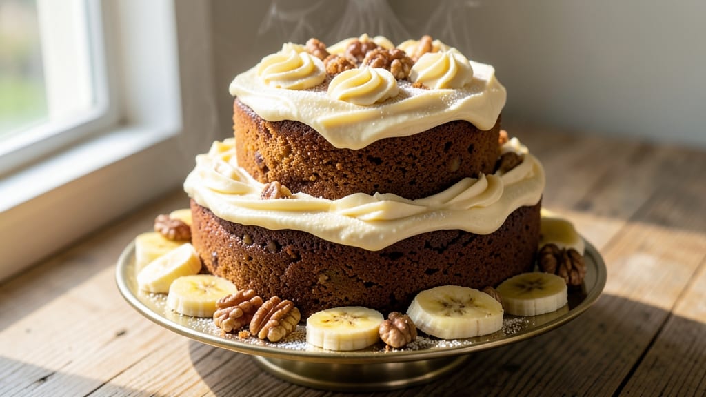 Banana Nut Cake Recipe With Cream Cheese Frosting: Moist Layers and Tangy-Sweet Balance