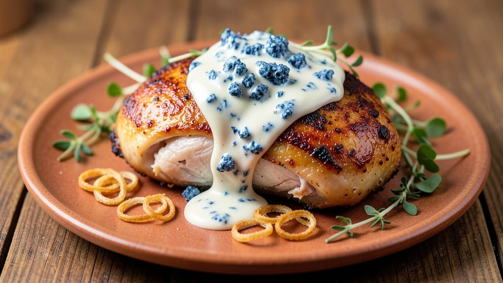 Baked Blue Cheese Chicken Recipe: Crispy Skin, Tangy Creamy Bite