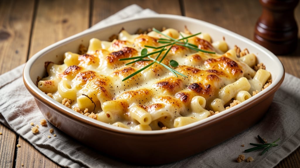 Baked Mac and Cheese Recipe for 4: Golden Crust, Stretchy Cheese Rivers