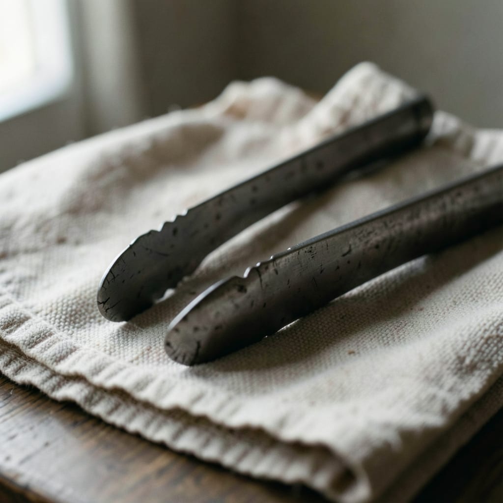 The metal tongs