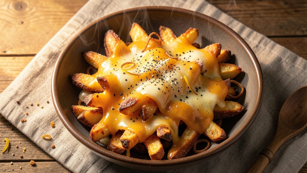 Baked Cheese Fries Recipe: Crunchy Potato Bites with Pull-Apart Cheese Rivers