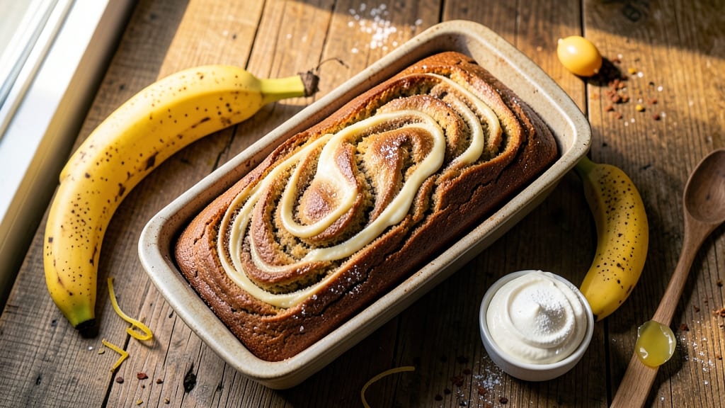 Banana Bread Made With Cream Cheese Recipe: Ultra-Moist Crumb and Tangy Swirls