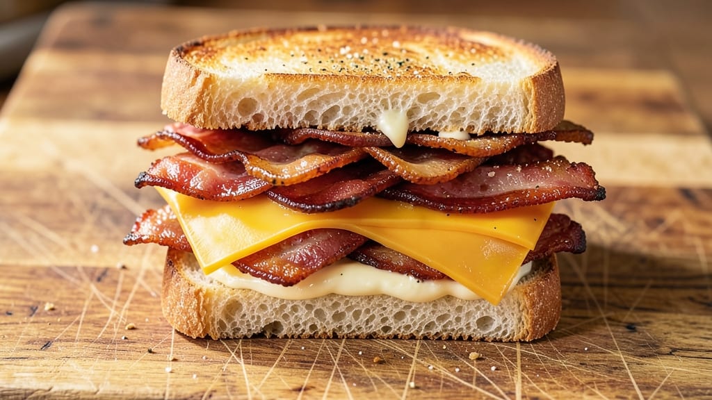 Bacon Grilled Cheese Sandwich Recipe: Crispy Bacon and Melty Cheddar Fusion