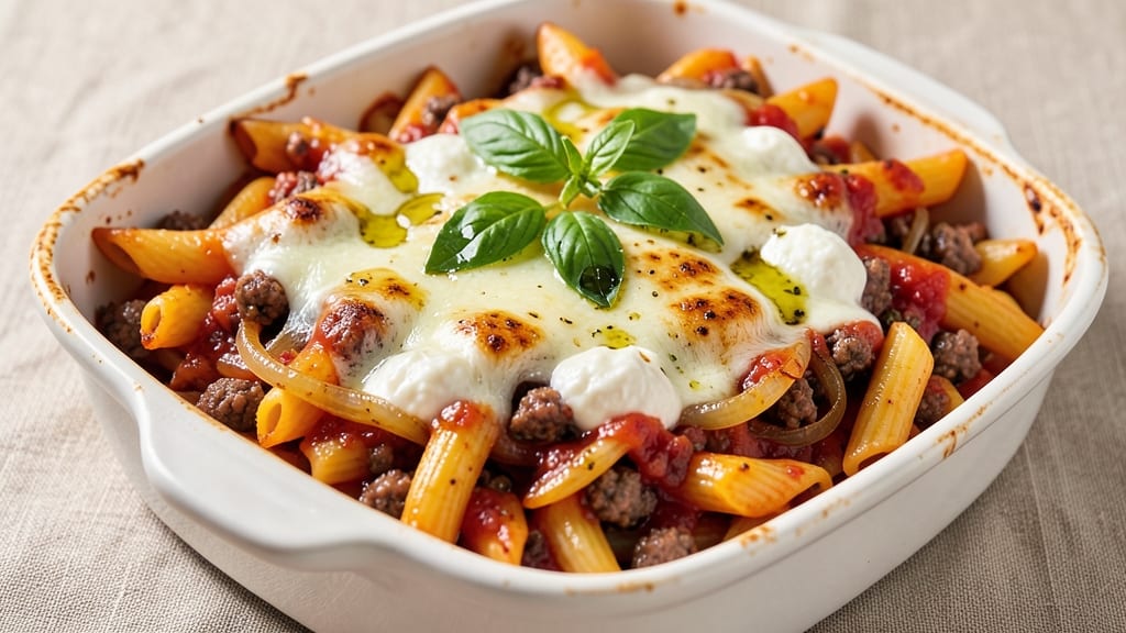 Baked Ziti With Meat and Ricotta Cheese Recipe: Meaty Layers and Al Dente Noodles