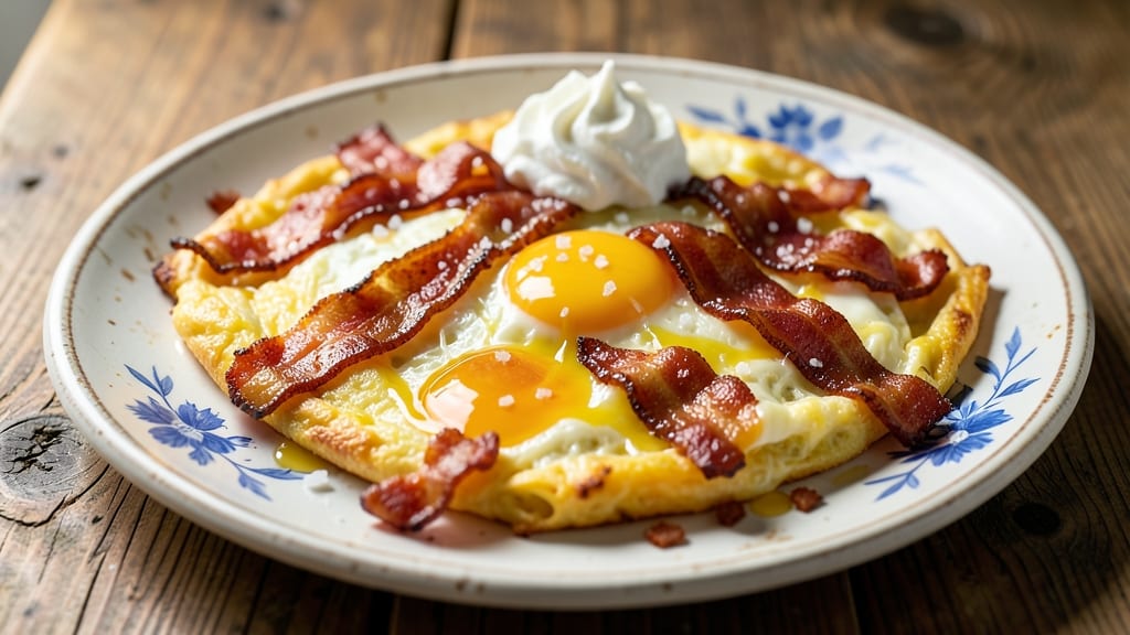 Bacon Egg and Cheese Omelette Recipe: Crispy Bacon Bites and Melty Centers