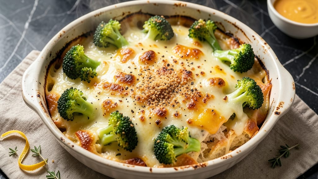 Awesome Broccoli Cheese Casserole Recipe: Cheesy Crunch Over Melty Broccoli Rivers