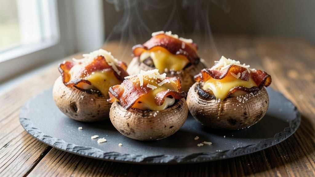 Bacon and Cheese Stuffed Mushrooms Recipe: Smoky Crisp Edges With Melty Pull-Apart Cores
