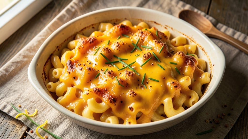 Baked Mac and Cheese Recipe with Cheddar Cheese Soup: Golden Crust Meets Velvety Cheese Rivers