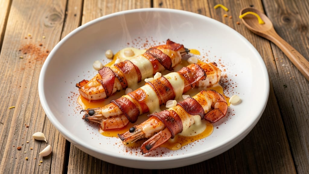 Bacon-Wrapped Shrimp With Pepper Jack Cheese Recipe: Crispy Bites With Melty Cheese Rivers