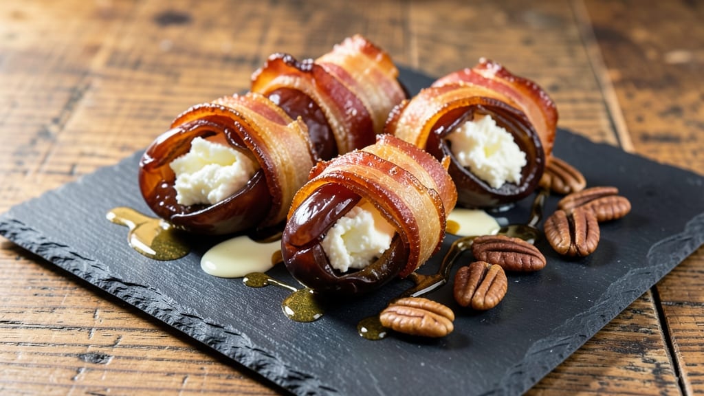 Bacon-Wrapped Dates Stuffed With Goat Cheese Recipe: Sweet-Savory Bites With Crispy Edges