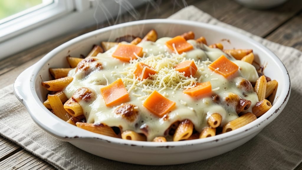 Baked Four Cheese Pasta Recipe: Golden Crust, Melty Cheese Rivers Inside