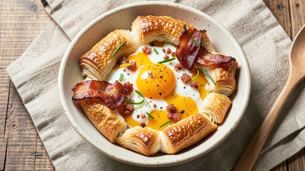 Bacon, Egg, and Cheese Puff Pastry Recipe: Flaky Layers With Crispy Bacon Bites